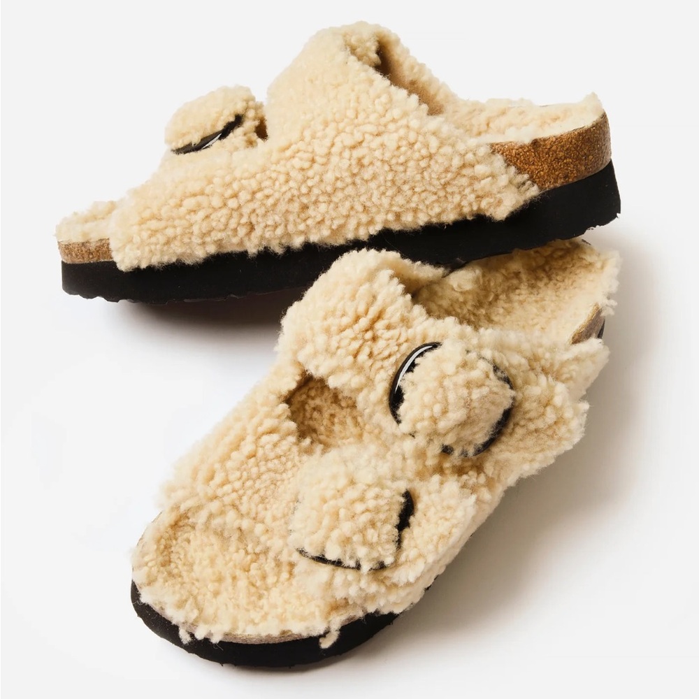 NIB Papillio Birkenstock Shearling Sandals Size 40